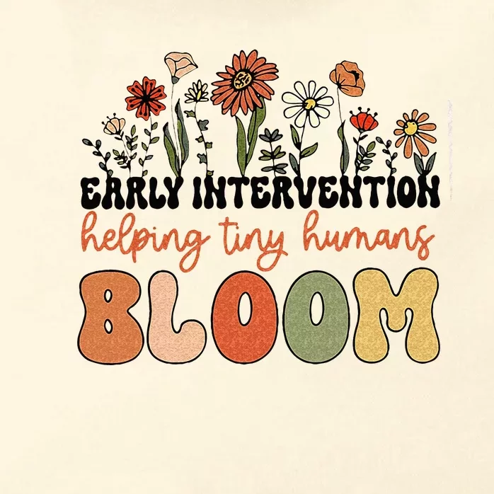 Retro Wildflower Early Intervention Helping Tiny Human Bloom Zip Tote Bag