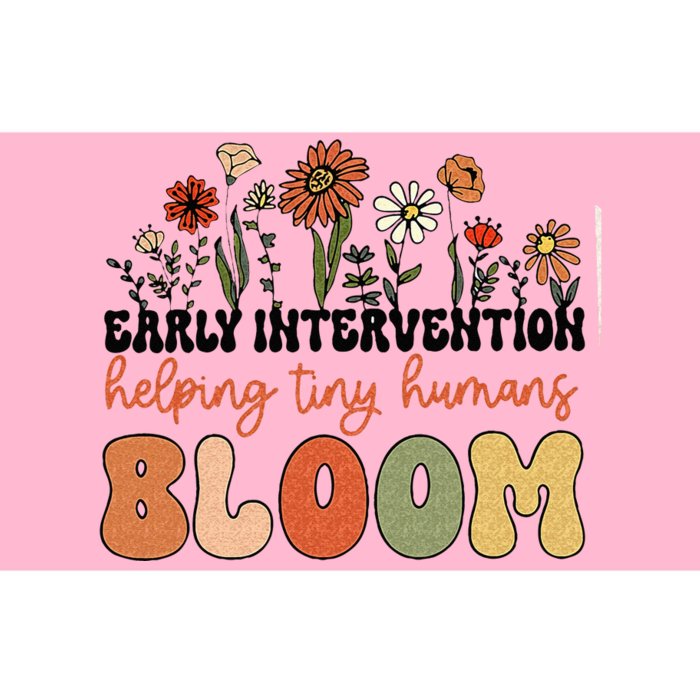 Retro Wildflower Early Intervention Helping Tiny Human Bloom Bumper Sticker