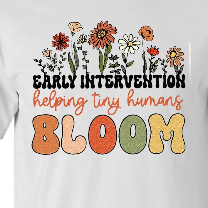 Retro Wildflower Early Intervention Helping Tiny Human Bloom Tall T-Shirt