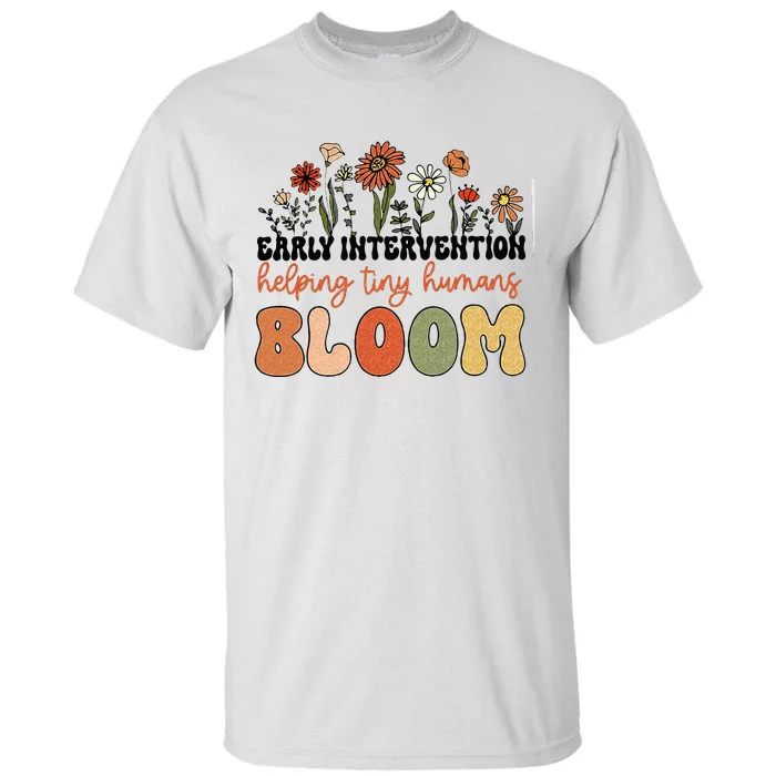 Retro Wildflower Early Intervention Helping Tiny Human Bloom Tall T-Shirt