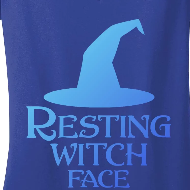 Resting Witch Face Silly Halloween Gift Women's V-Neck T-Shirt