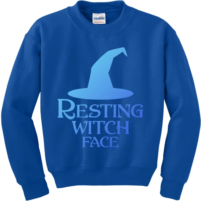 Resting Witch Face Silly Halloween Gift Kids Sweatshirt