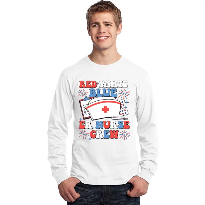 Red White Funny Blue Er Crew Tall Long Sleeve T-Shirt