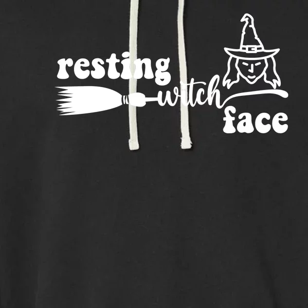 Resting Witch Face Funny Halloween Garment-Dyed Fleece Hoodie