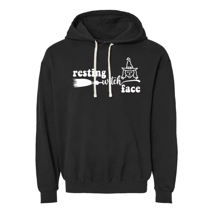 Resting Witch Face Funny Halloween Garment-Dyed Fleece Hoodie