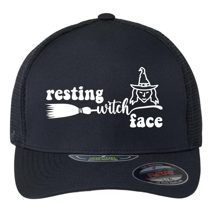 Resting Witch Face Funny Halloween Flexfit Unipanel Trucker Cap