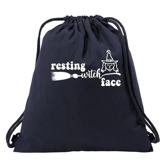 Resting Witch Face Funny Halloween Drawstring Bag