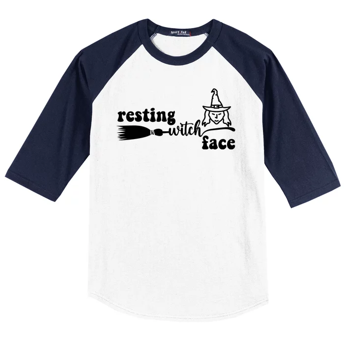 Resting Witch Face Funny Halloween Baseball Sleeve Shirt