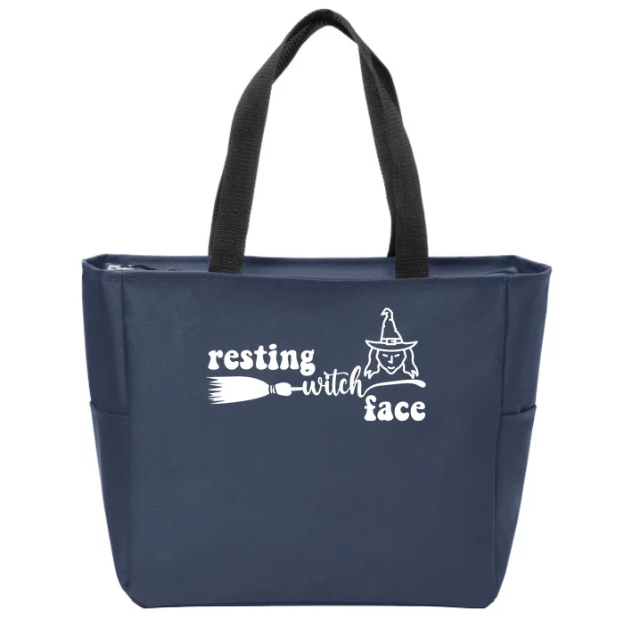 Resting Witch Face Funny Halloween Zip Tote Bag