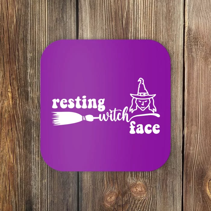 Resting Witch Face Funny Halloween Coaster