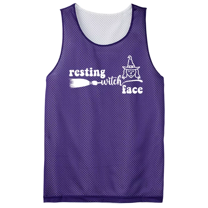 Resting Witch Face Funny Halloween Mesh Reversible Basketball Jersey Tank