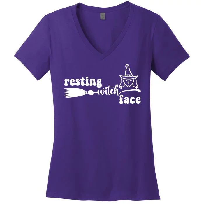 Resting Witch Face Funny Halloween Women's V-Neck T-Shirt