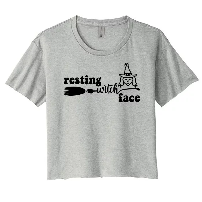 Resting Witch Face Funny Halloween Women's Crop Top Tee