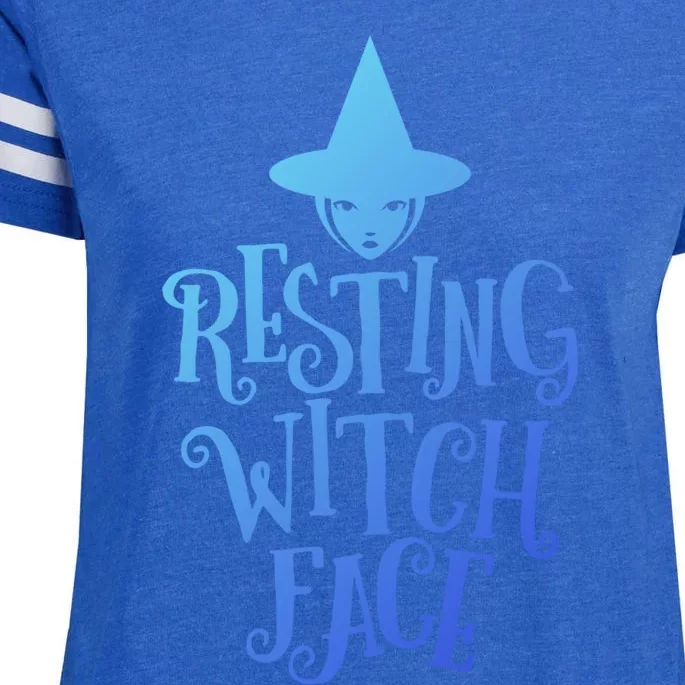 Resting Witch Face Funny Halloween Cute Gift Enza Ladies Jersey Football T-Shirt