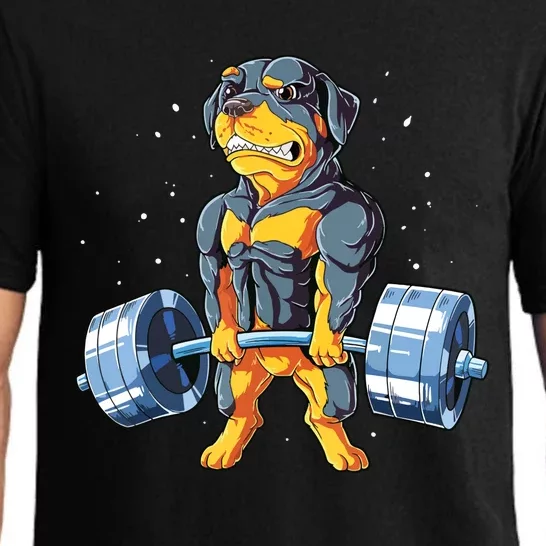 Rottweiler Weightlifting Funny Deadlift Men Fitness Gym Gift Pajama Set