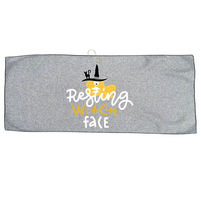 Resting Witch Face Funny Halloween Large Microfiber Waffle Golf Towel