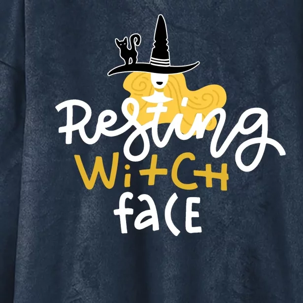 Resting Witch Face Funny Halloween Hooded Wearable Blanket