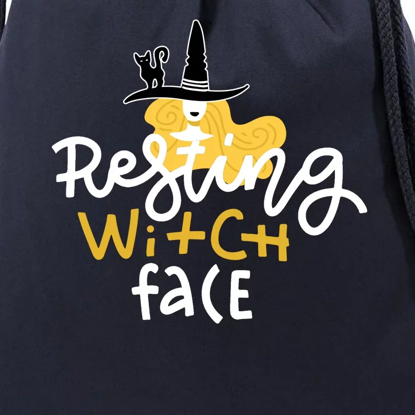 Resting Witch Face Funny Halloween Drawstring Bag