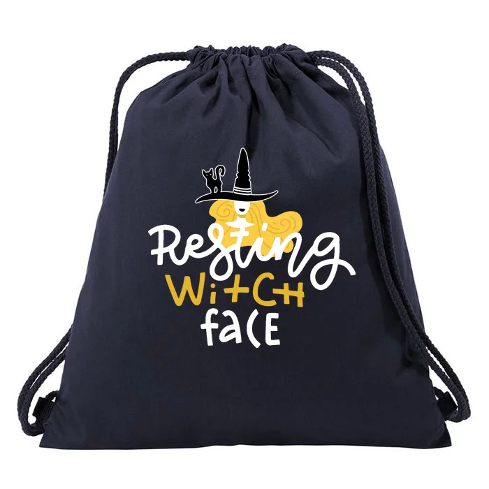 Resting Witch Face Funny Halloween Drawstring Bag