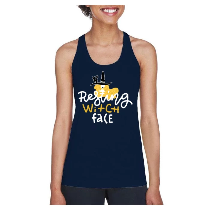 Resting Witch Face Funny Halloween Women's Racerback Tank