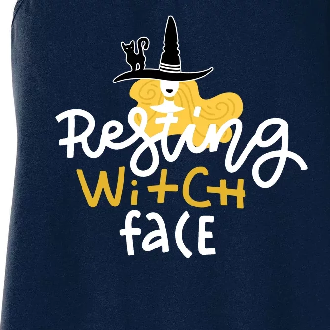 Resting Witch Face Funny Halloween Women's Racerback Tank