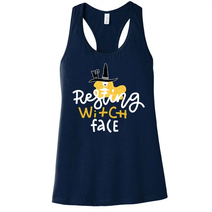 Resting Witch Face Funny Halloween Women's Racerback Tank