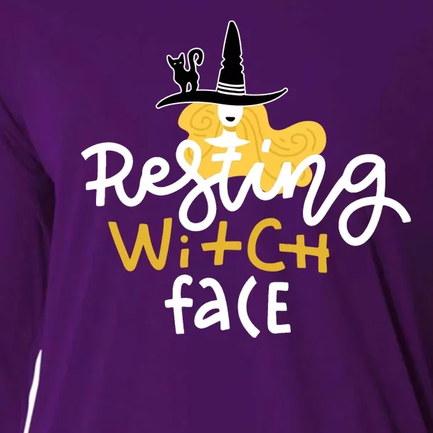 Resting Witch Face Funny Halloween Cooling Performance Long Sleeve Crew