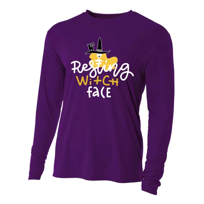 Resting Witch Face Funny Halloween Cooling Performance Long Sleeve Crew