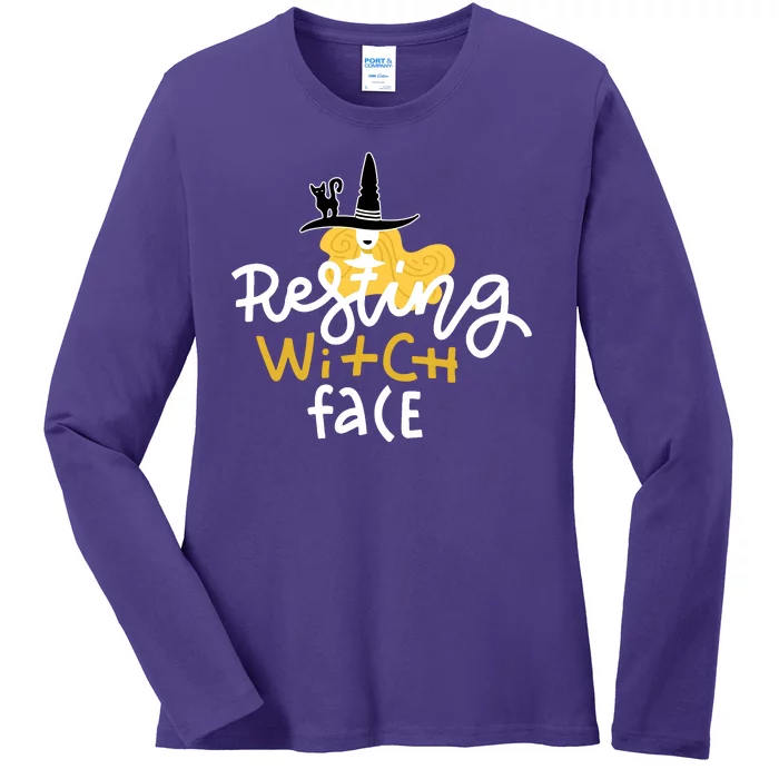 Resting Witch Face Funny Halloween Ladies Long Sleeve Shirt