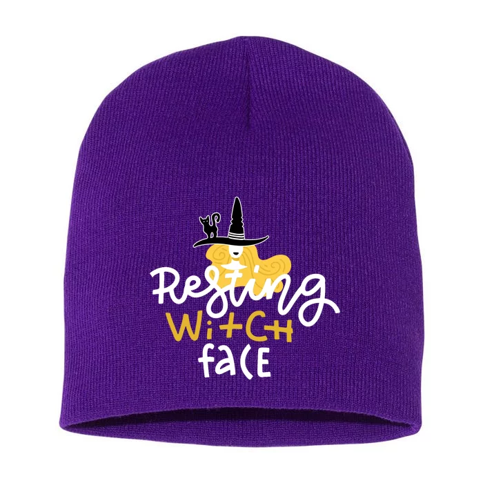 Resting Witch Face Funny Halloween Short Acrylic Beanie