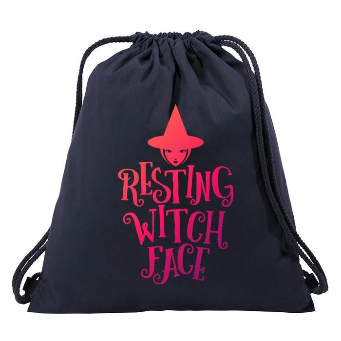 Resting Witch Face Funny Halloween Cute Gift Drawstring Bag