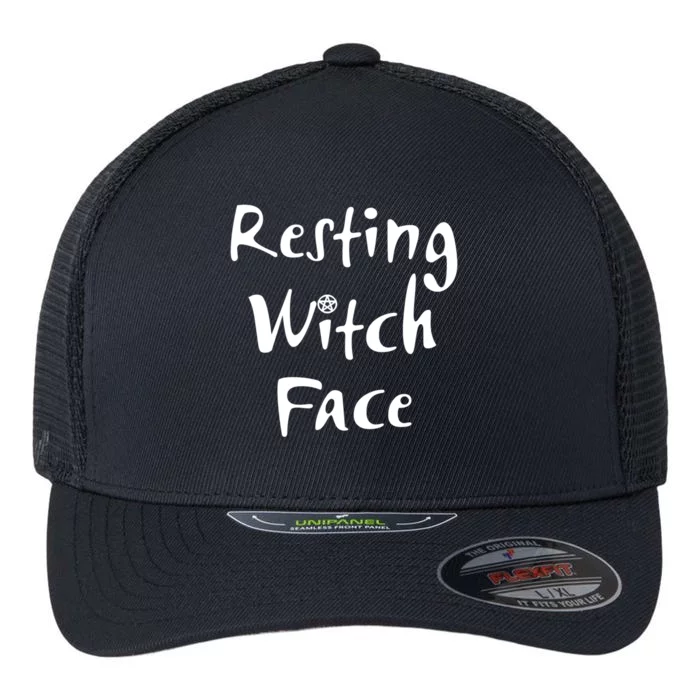 Resting Witch Face Funny Wiccan Pagan Cheeky Witch Great Gift Flexfit Unipanel Trucker Cap