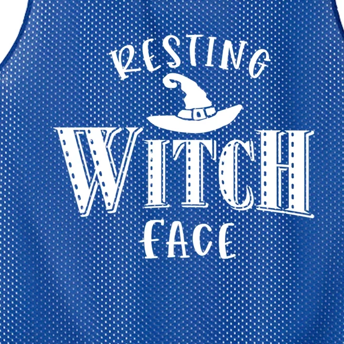 Resting Witch Face Wiccan Occult Meaningful Gift Mesh Reversible Basketball Jersey Tank