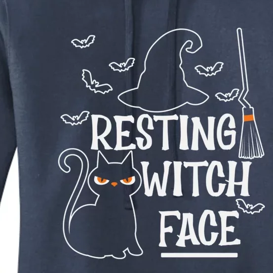 Resting Witch Face Halloween Design Cute Gift Women's Pullover Hoodie