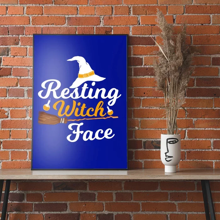 Resting Witch Face Broomstick Cute Spooky Party Gift Poster