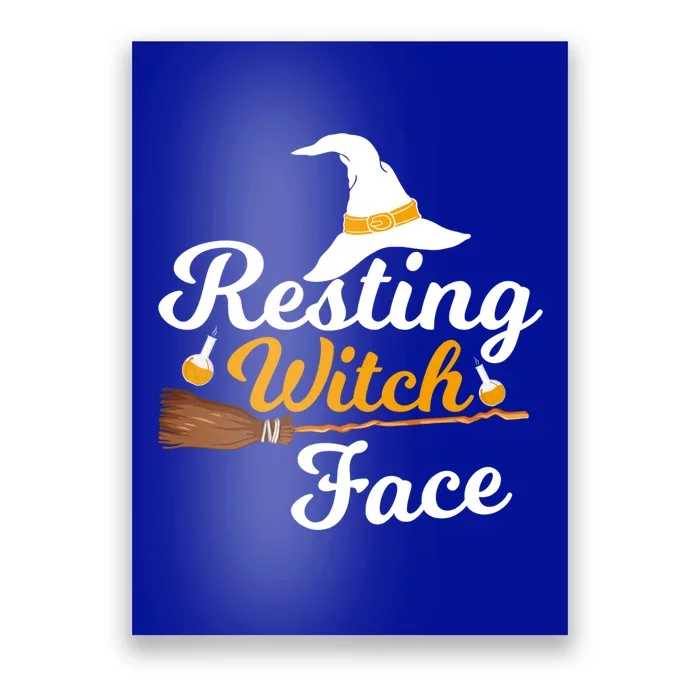 Resting Witch Face Broomstick Cute Spooky Party Gift Poster