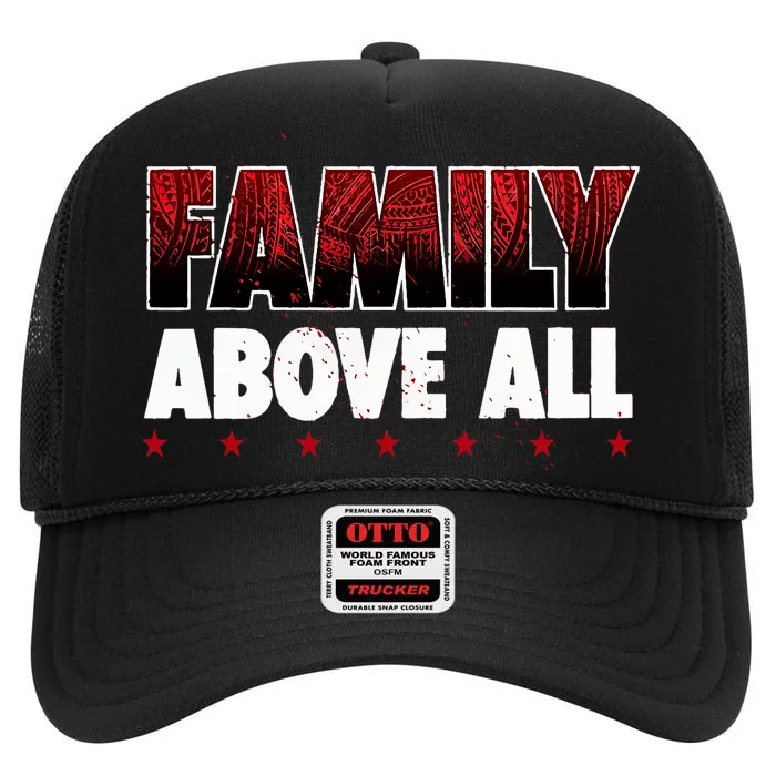 Roman Wrestler Family Above All High Crown Mesh Trucker Hat