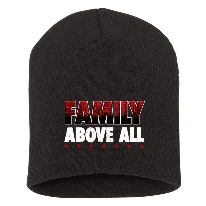 Roman Wrestler Family Above All Short Acrylic Beanie