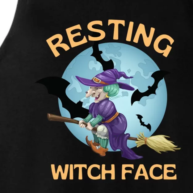 Resting Witch Face Fun Halloween Gift Ladies Tri-Blend Wicking Tank