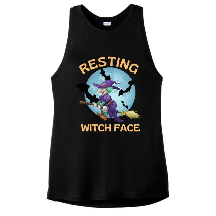 Resting Witch Face Fun Halloween Gift Ladies Tri-Blend Wicking Tank