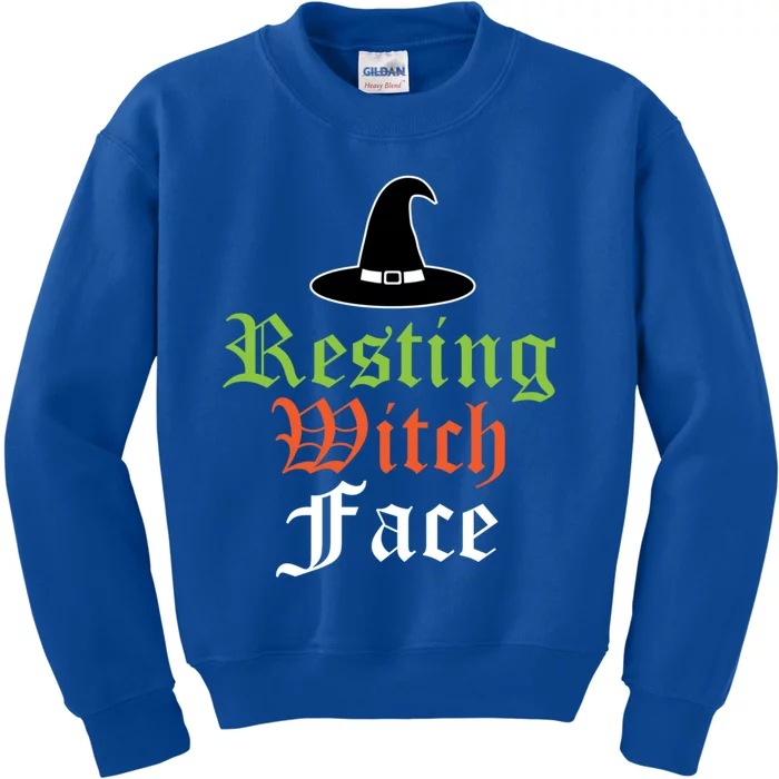 Resting Witch Face Halloween Gift Kids Sweatshirt