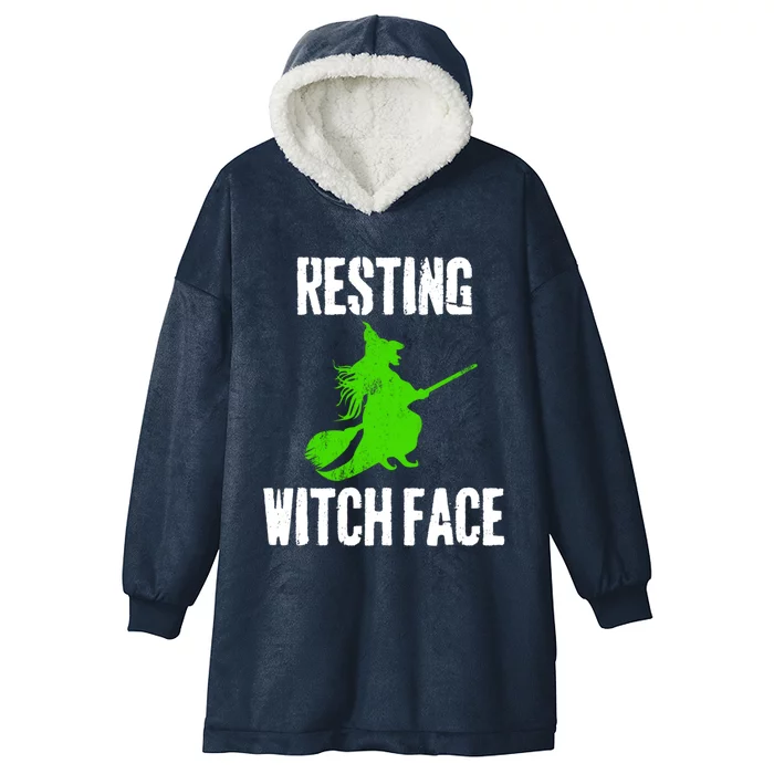 Resting Witch Face Halloween Costume Funny Cute Gift Hooded Wearable Blanket