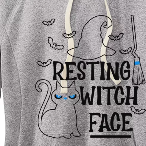 Resting Witch Face Halloween Design Gift Women's Fleece Hoodie