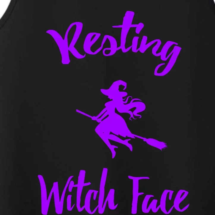 Resting Witch Face Funny Halloween Hallows Eve Ghoulish Funny Gift Performance Tank