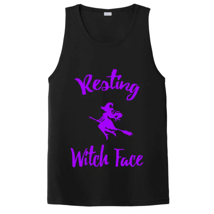 Resting Witch Face Funny Halloween Hallows Eve Ghoulish Funny Gift Performance Tank