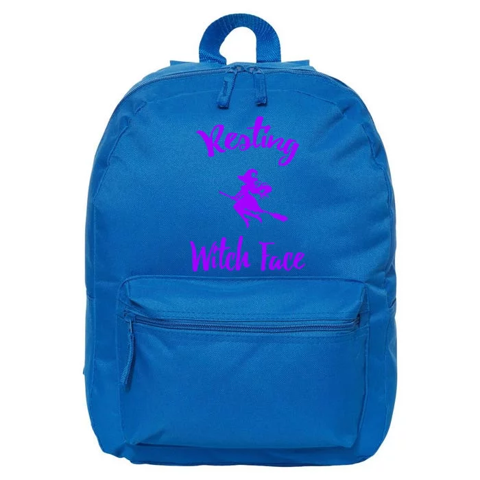 Resting Witch Face Funny Halloween Hallows Eve Ghoulish Funny Gift 16 in Basic Backpack