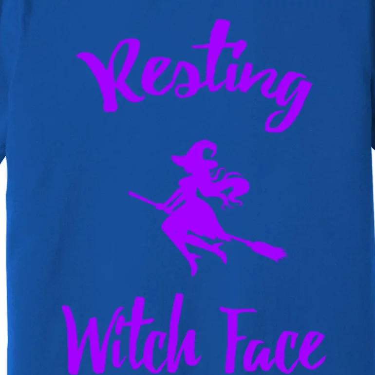 Resting Witch Face Funny Halloween Hallows Eve Ghoulish Funny Gift Premium T-Shirt