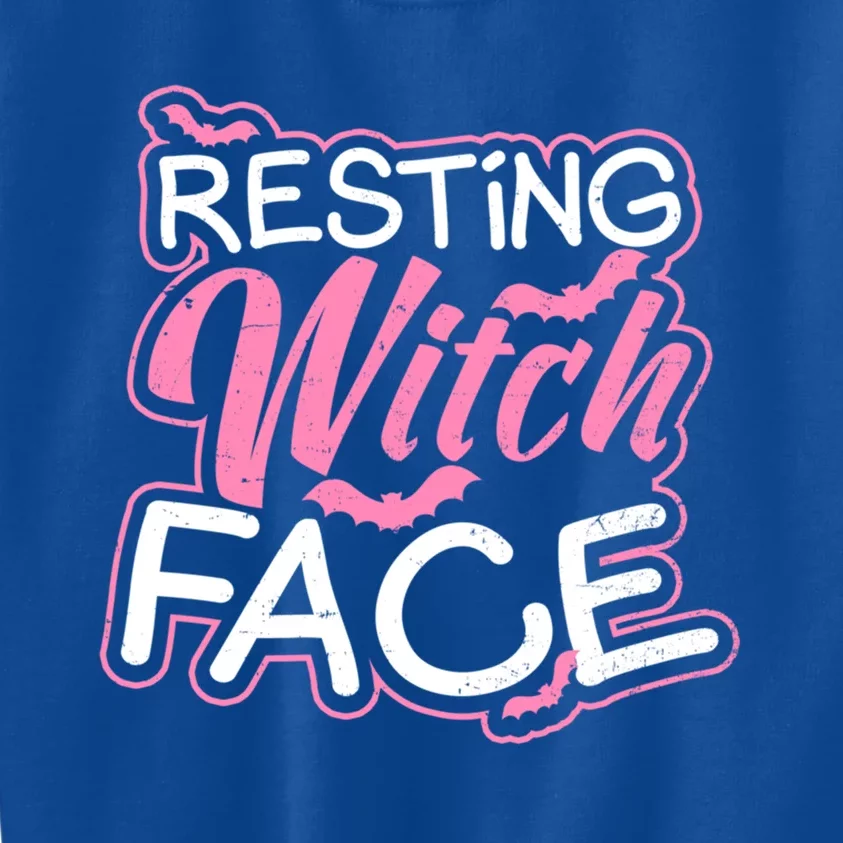 Resting Witch Face Design Halloween Costume Gift Kids Sweatshirt