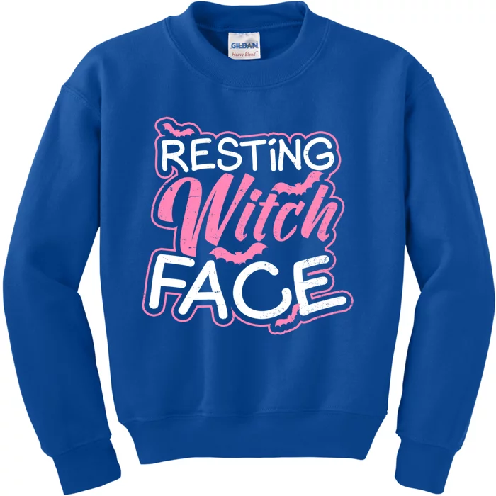 Resting Witch Face Design Halloween Costume Gift Kids Sweatshirt