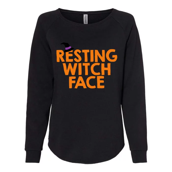 Resting Witch Face Halloween Gift Womens California Wash Sweatshirt